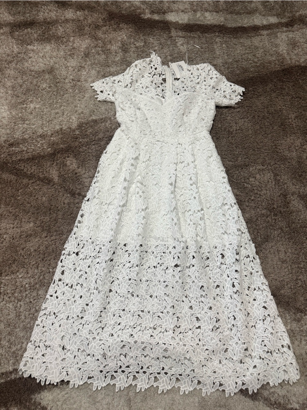 Endless rose ALL OVER LACE SHORT SLEEVES MIDI DRESS